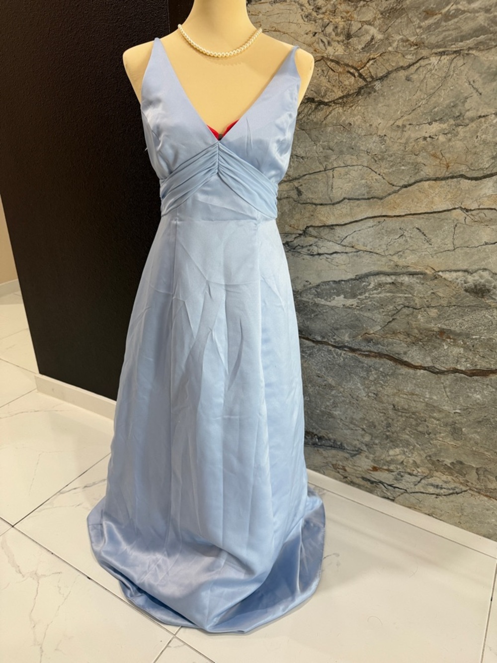 Niki Lavis Pale Blue V-Neck Maxi Dress